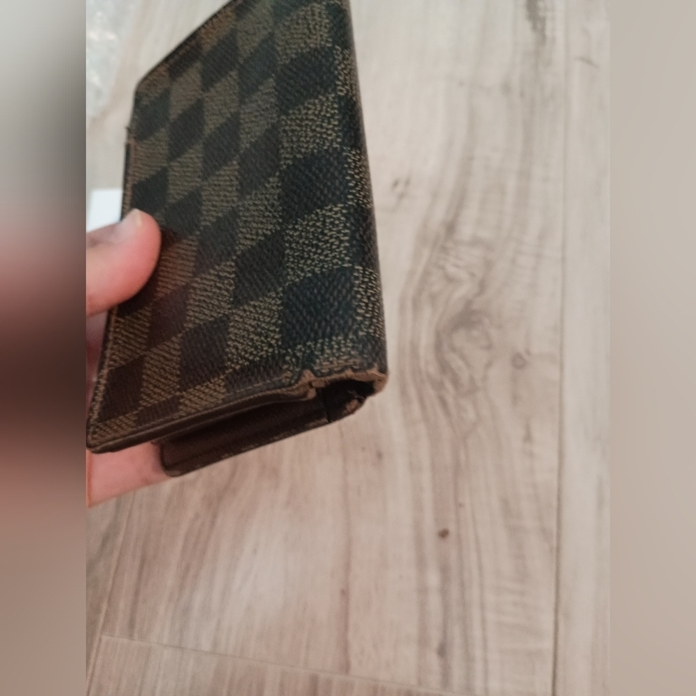 Auth Louis Vuitton LV Damier Vienois Wallet w/ Gold Fittings Canvas Brown - Picture 4 of 16